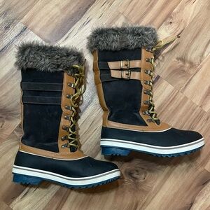 Global Win ALEADER Women Snow Boots Winter Waterproof Warm Mid-Calf Boots